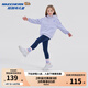Skechers斯凱奇童裝女童緊身長褲兒童秋冬加絨戶外運動休閑褲L424G028 藏青色/002Z 130 cm