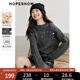 紅袖慵懶風(fēng)休閑毛衣冬季2024新款女裝幻彩珠片圓領(lǐng)顯瘦簡約氣質(zhì)針織衫 烏云灰058 L