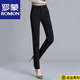 羅蒙（ROMON）夏季西裝褲女高腰九分褲直筒小腳休閑褲韓版職業(yè)黑色西褲春秋薄款 黑色小腳長·褲 3XL 2.4尺(129-139斤)