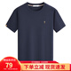 與狼共舞【純棉】短袖T恤男夏季時(shí)尚百搭舒適刺繡休閑短袖男士t恤 105寶藍(lán) L 175/92A