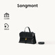 Songmont【文淇同款】山下有松山行隨游mini小挎包通勤郵差公文包 煙墨黑 現貨