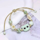 貴秘書(shū)景德鎮手工陶瓷骷髏貓咪編織手鏈民族風(fēng)小眾設計學(xué)生情侶手串手飾 薄荷綠貓（升級景德鎮貨）