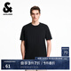 杰克·瓊斯（JACK&JONES）男裝胸前l(fā)ogo刺繡簡約舒適百搭潮流時尚休閑短袖上衣T恤225201168 E43純黑色 M