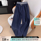 她池松緊腰休閑褲2025夏季新款女設(shè)計(jì)感拼接簡(jiǎn)約顯瘦九分褲