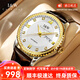 I&W CARNIVAL HWGUOJI瑞士品牌IW手表男機械表進(jìn)口機芯全自動(dòng)夜光防水男士手表新款男表金白棕帶｜進(jìn)口機芯｜明星同款