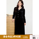 獨(dú)束大碼女裝V領(lǐng)絲絨長(zhǎng)袖襯衫2025春季新品胖mm通勤時(shí)尚休閑上衣 烏梅黑 XL (尺碼：3)