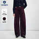 納維凱爾意大利小帆船女全棉闊腿休閑褲厚款燈芯絨香蕉褲2332075512紫XL