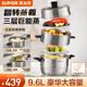蘇泊爾（SUPOR）304不銹鋼蒸鍋雙層加厚復(fù)底湯鍋帶蒸籠燃?xì)怆姶艩t通用 3層 28cm