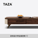 TAZA  茶幾 復(fù)古實木茶幾客廳 大平層設(shè)計師現(xiàn)代簡約黑胡桃木茶幾 Top  Notch 黑胡桃木面+實木抽屜 茶幾1.38M