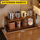 耐賽爾實(shí)木杯架可折疊桌面水杯收納架茶杯咖啡杯戶(hù)外整理架餐邊柜置物架 黑胡桃木色兩層50x17.5x19.5cm