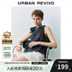 UR2025春季新款女裝復(fù)古休閑蝴蝶結(jié)無袖牛仔襯衫UYU850007 藍(lán)色 （袖口偏大） M