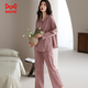 貓人睡衣女春秋【全棉】簡(jiǎn)約溫柔優(yōu)雅女士長(cháng)袖長(cháng)褲純棉25年新品家居服