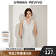 UR2025夏季新款女裝通勤氣質(zhì)風(fēng)紐扣條紋V領(lǐng)馬甲UWH150028 白色條紋 M