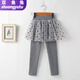 雙魚(yú)兔（SHUAGNYUTU）女童秋裝新款打底褲假兩件裙褲春秋女孩小中大童韓版網(wǎng)紗打底褲 深灰色 波點(diǎn)長(cháng)褲 100 建議身高90-100