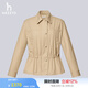 哈吉斯（HAZZYS）女裝 春秋款女士襯衫領(lǐng)腰部抽繩夾克女ASVSU0BAU15 米色BI M (160/84A 38)