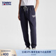 TOMMY JEANS男裝簡(jiǎn)約印花抽繩腰束腳微抓絨舒暖合身運(yùn)動(dòng)針織休閑褲J8328 深藍(lán)色C87 L