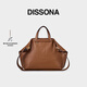 DISSONA【董潔同款 】迪桑娜女包閑趣折耳系列手提包單肩包斜挎包托特包 大號-深褐色