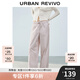 UR2025夏季新款女裝休閑簡(jiǎn)約松緊腰抽繩闊腿褲UYY650039 灰紫 S