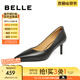 百麗（Belle）高跟鞋女細(xì)跟商場(chǎng)同款氣質(zhì)單鞋婚鞋A5T1DAQ4 黑色-皮面 37 (235mm)