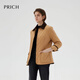 PRICH【中空保暖】時(shí)尚復古燈芯絨拼接保暖菱格棉服2025冬新款新年 35米色 M 165