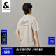 杰克·瓊斯（JACK&JONES）男裝短袖t恤男夏季新款潮流100%純棉休閑半袖T恤男士刺繡純色短袖 C02 倫霧灰 M 175