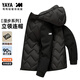 鴨鴨輕薄羽絨服男士短款秋冬季新款連帽內(nèi)膽休閑保暖鴨絨薄款拼接外套 極致黑色 L