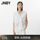 JNBY/江南布衣25夏新品襯衫女棉質(zhì)立體捏褶無袖V領(lǐng)寬松5P5214080 101/漂白 M
