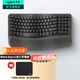 羅技（Logitech）Wave Keys人體工學(xué)鍵盤 無(wú)線藍(lán)牙鍵盤辦公平板ipad鍵盤Mac筆記本薄膜鍵盤 家用雙模帶掌托傾角支架 Wave Keys黑色(帶Bolt接收器)