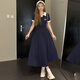 妙奕嘉大碼polo領(lǐng)連衣裙裙子女2025夏季新款高級感減齡遮肚子學(xué)院風(fēng)長裙 海軍領(lǐng)藏藍(lán)色Polo收腰長裙 XL 【建議115-130斤】