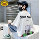 G.DUCKKIDS男童夏裝短袖T恤2024新款兒童裝夏季圓領(lǐng)男孩中大童純棉半袖潮牌 白色 150 cm