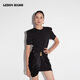 LEDIM WANG【黑標系列】流光輪廓針織連衣裙女夏2025新款黑色短裙 黑色（現貨） XL 身高170-175，體重125-135斤