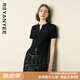 顏域黑色短袖針織開衫女夏裝2025新款薄款顯瘦通勤氣質(zhì)小外套上衣 黑色 M