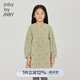 jnby by JNBY江南布衣童裝冬連衣裙長袖可愛保暖搖粒絨刺繡女童兒童1N0G12870 355悶青色 130 cm