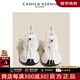 CAMILA KSENIA老爹鞋女士2025新款夏季舒適白色厚底復(fù)古港風(fēng)運動鞋子時尚跑步鞋 米白色 37