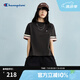 Champion冠軍短袖女2025春季新款拼接撞色美式復(fù)古風(fēng)T恤潮牌寬松 水墨黑 M