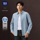 海瀾之家（HLA）長(cháng)袖襯衫男輕商務(wù)經(jīng)典牛津紡襯衣男秋季 藍灰花紋86 L 175/96A 推薦149~160斤