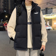 品牌羽絨馬甲男外套秋冬季寬松百搭潮流加厚保暖無(wú)袖坎肩大碼背心 黑色 8XL