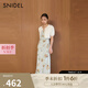 SNIDEL2025春夏新品簡約圓領(lǐng)中袖小香風(fēng)針織開衫短外套SWNT251194 灰白色 均碼 (F)