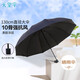 天堂 雙人晴雨傘三折 10骨超大加固黑膠反向遮陽(yáng)傘太陽(yáng)傘 黑膠深藏青