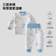 維尼酷克嬰兒保暖套裝春秋寶寶高腰護肚分體秋衣秋褲開(kāi)襠夾棉內衣冬天衣服 云間小兔 肩扣-套裝 80