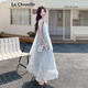 拉夏貝爾（La Chapelle）法式仙立體花朵吊帶連衣裙女2025夏季海邊度假絕美網(wǎng)紗碎花長裙 碎花 S （105斤內(nèi)）