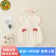 G.DUCK KIDS新生嬰兒衣服夏季薄款純棉短袖連體衣女寶寶夏裝可愛公主甜美哈衣 粉色-頭箍 66cm 66建議1-3個(gè)月10斤-13斤