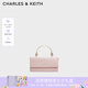 CHARLES&KEITH質感拎手提鏈條斜挎單肩小方包包女包生日七夕禮物CK6-10840559-A Light Pink淺粉色 XS