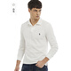 LAUREN BY RALPH LAUREN拉夫勞倫Ralph Lauren保羅春季25新品長袖polo衫純棉高端翻領(lǐng)打底 白色 S 【130-150斤】
