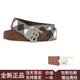 博柏利（BURBERRY）巴寶莉時尚格子圖案皮革長腰帶皮革皮帶男女同款情侶款寬3.5cm 棕色 90 基礎(chǔ)包裝-防塵袋或包裝盒
