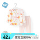 舒貝怡嬰兒衣服內(nèi)衣套裝兒童睡衣寶寶夏空調(diào)服純棉對(duì)開(kāi)秋衣褲粉色90CM