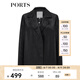 PORTS寶姿 商場(chǎng)同款新品女裝百搭鏤空西裝夾克LL8J018KWN015 黑色 M (6)