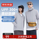 京東京造【UPF300+】防曬衣男士原紗冰絲涼感夏季防曬服男女外套淺灰XL