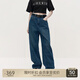歐時(shí)力OCHIRLY 香蕉褲加絨牛仔長(zhǎng)褲女松弛感復(fù)古顯瘦流行秋季尖貨 牛仔藍(lán) S