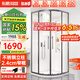 東鵬（DONGPENG）淋浴房弧扇形一體家用浴室玻璃隔斷不銹鋼槍灰洗澡間干濕分離浴屏 900*900|不銹鋼|升級中柱款 標高2000，含石基2050mm